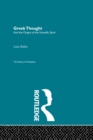 Image for Greek thought: and the origins of the scientific spirit