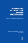 Image for Power and Authority in British Universities