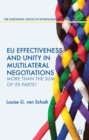 Image for EU effectiveness and unity in multilateral negotiations: more than the sum of its parts?