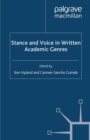 Image for Stance and voice in written academic genres