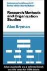Image for Research methods and organization studies