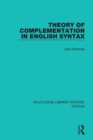 Image for Theory of Complementation in English Syntax
