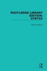 Image for Routledge Library Editions: Syntax