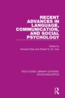 Image for Recent Advances in Language, Communication, and Social Psychology