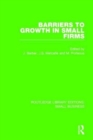 Image for Barriers to Growth in Small Firms