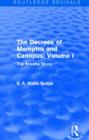 Image for The Decrees of Memphis and Canopus: Vol. I (Routledge Revivals)