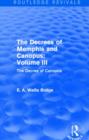 Image for The Decrees of Memphis and Canopus: Vol. III (Routledge Revivals)