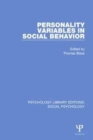 Image for Personality Variables in Social Behavior