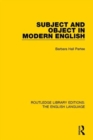 Image for Subject and Object in Modern English
