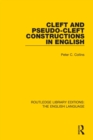 Image for Cleft and Pseudo-Cleft Constructions in English