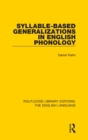 Image for Syllable-Based Generalizations in English Phonology