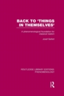 Image for Back to &#39;Things in Themselves&#39;