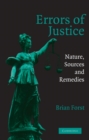 Image for Errors of justice: nature, sources and remedies