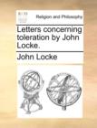 Image for Letters Concerning Toleration by John Locke.