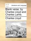 Image for Blank Verse, by Charles Lloyd and Charles Lamb.