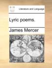 Image for Lyric Poems.