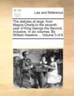 Image for The Statutes at Large, from Magna Charta to the Seventh Year of King George the Second, Inclusive. in Six Volumes. by William Hawkins ... Volume 3 of 6