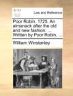 Image for Poor Robin. 1725. an Almanack After the Old and New Fashion