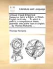 Image for Antiquae Linguae Britannicae Thesaurus