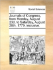 Image for Journals of Congress, from Monday, August 23d, to Saturday, August 28th, 1779, Inclusive.