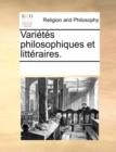 Image for Varits Philosophiques Et Littraires.