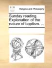 Image for Sunday reading. Explanation of the nature of baptism. ...