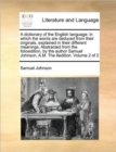 Image for A dictionary of the English language