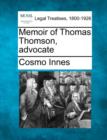 Image for Memoir of Thomas Thomson, Advocate