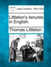 Image for Littleton&#39;s Tenures in English.
