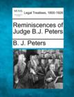 Image for Reminiscences of Judge B.J. Peters