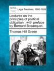 Image for Lectures on the Principles of Political Obligation