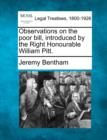 Image for Observations on the Poor Bill, Introduced by the Right Honourable William Pitt.
