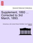 Image for Supplement, 1893 ... Corrected to 3rd March, 1893.