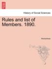 Image for Rules and List of Members. 1890.