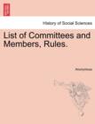 Image for List of Committees and Members, Rules.