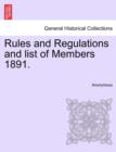 Image for Rules and Regulations and List of Members 1891.