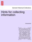 Image for Hints for Collecting Information