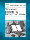 Image for Tenure and Peerage by Barony