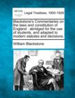 Image for Blackstone&#39;s Commentaries on the laws and constitution of England
