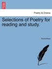 Image for Selections of Poetry for Reading and Study.