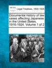 Image for Documental History of Law Cases Affecting Japanese in the United States, 1916-1924. Volume 1 of 2