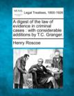 Image for A digest of the law of evidence in criminal cases
