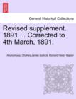 Image for Revised Supplement. 1891 ... Corrected to 4th March, 1891.