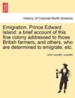 Image for Emigration. Prince Edward Island
