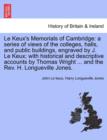 Image for Le Keux&#39;s Memorials of Cambridge