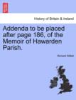 Image for Addenda to Be Placed After Page 186, of the Memoir of Hawarden Parish.