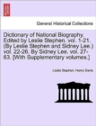 Image for Dictionary of National Biography, Volume LVI Teach - Tollet, Edited by Sidney Lee