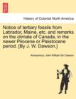 Image for Notice of Tertiary Fossils from Labrador, Maine, Etc. and Remarks on the Climate of Canada, in the Newer Pliocene or Pleistocene Period. [by J. W. Dawson.]