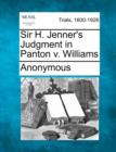 Image for Sir H. Jenner&#39;s Judgment in Panton V. Williams