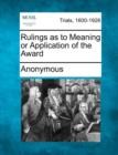 Image for Rulings as to Meaning or Application of the Award